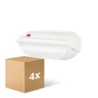 Fordelspakning 4x  Philips LED Sikkerhet Coreline BWC110 Hvit 9W 900lm - 830 Varm Hvit | 242x110mm - IP54 - Lyssensor
