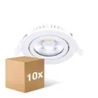 Fordelspakning 10x Noxion LED Vippbar Slim Spot Hvit 6W 550lm - 930 varm hvit | Utskjæring 75mm - IP54 - beste fargegjengivelse 
