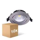 Fordelspakning 10x Noxion LED Vippbar Slim Spot Sølv Runde 6W 550lm 60D - 927 Ekstra Varm Hvit | 85mm - IP54 - Dimbar - Beste Fargegjengivelse