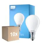 Fordelspakning 10x Philips Corepro LED Lustre E14 Ball matt 6.5W 806lm - 827 ekstra varm hvit | erstatter 60W