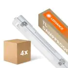Fordelspakning 4x Ledvance LED Lyslister Vanntett Fuktighetstett Armatur Performance | Egnet Til 1x120cm LED Lysrør