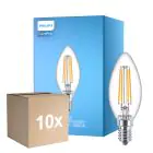 Fordelspakning 10x Philips Corepro LED Mignon E14 filament klar 6.5W 806lm - 840 kald hvit | erstatter 60W