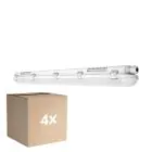 Fordelspakning 4x Ledvance LED Lyslister Vanntett Fuktighetstett 18W 2400lm - 840 Kald Hvit | 120cm