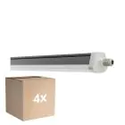 Fordelspakning 4x Ledvance Vanntett Lyslister Fuktighetstett FLEX Kabelgjennomføring 42W 6800lm - 840 Kald Hvit | IP66 - Erstatter 2x 58W