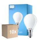 Fordelspakning 10x Philips Corepro LED Lustre E14 Ball Matt 6.5W 806lm - 840 Kald Hvit | Erstatter 60W