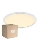 Fordelspakning 3x Nordlux LED vegg - taklampe Oja 29 18W 827 1700lm Hvit IP20 | 3-trinn dimbar - ekstra varm hvit