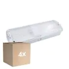 Fordelspakning 4x Noxion LED Nød Inngangsarmatur | Wall/Takmontert | 8.5W 500lm - 865 Daglys | 20m Visningsavstand - Nødlys 3 Timer - IP65 - Inkl. 4 Retninger