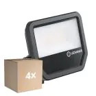 Fordelspakning 4x Ledvance LED Flomlys Aluminium Svart 41W 6000lm 100D - 865 Daglys | IP66 - Symmetrisk