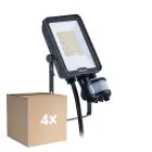 Fordelspakning 4x Philips LED Flomlys Ledinaire BVP167 20W 2400lm 110D - 830-840-865 CCT | IP65 - Bevegelses- og Lyssensor - Symmetrisk