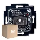 Fordelspakning 6x Busch-Jaeger 6523U-102 Rotary LED Dimmer 6512-0-0334 2W -100W 50/60Hz