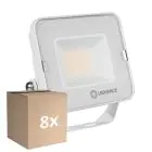 Fordelspakning 8x Ledvance LED flomlys Kompakt Hvit 20W 2000lm 100D - 840 kald hvit | IP65 - symmetrisk 