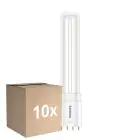 Fordelspakning 10x Philips CorePro PL-L LED Pære HF 8W - 840 Kald Hvit | 4-Stift - Erstatter 18W