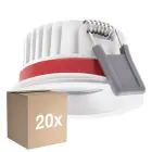 Fordelspakning 20x Ledvance LED spot Fire Rated Aluminium Hvit 8W 640lm 36D - 927 ekstra varm hvit | Utskjæring 68mm - IP65 - beste fargegjengivelse - dimbar
