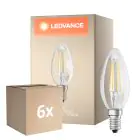 Fordelspakning 6x Osram Classic LED E14 Mignon Filament Klar 5.5W 806lm - 827 Ekstra Varm Hvit | Dimbar - Erstatter 60W
