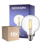 Fordelspakning 10x Noxion Lucent Filament LED E27 Globe Klar 7W 806lm - 827 Ekstra Varm Hvit | Dimbar - Erstatter 60W