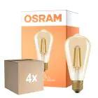 Fordelspakning 4x Osram Vintage 1906 LED E27 Edison Filament Gull 7.2W 806lm - 824 Ekstra Varm Hvit | Erstatter 60W