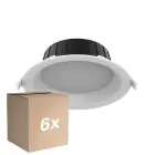 Fordelspakning 6x Noxion LED Downlight Hera Medium Innfelt Hvit 9W 900lm 80D - 827-830-840 CCT | 146mm - Utskjæring 120mm