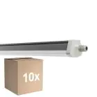 Fordelspakning 10x Ledvance Vanntett Lyslister Fuktighetstett FLEX Kabelgjennomføring 34W 5600lm - 840 Kald Hvit | 120cm - Erstatter 2x36W