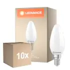 Fordelspakning 10x Ledvance Classic LED E14 Mignon Matt 3.4W 470lm - 827 Ekstra Varm Hvit | Dimbar - Erstatter 40W