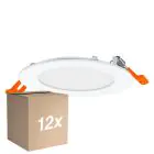 Fordelspakning 12x Osram LED Downlight Recess Slim Hvit 8W 550lm 110D - 830 Varm Hvit | Utskjæring 120mm