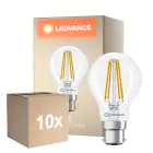 Fordelspakning 10x Ledvance Classic LED B22 Pære Filament Klar 5.9W 806lm - 827 Ekstra Varm Hvit | Dimbar - Erstatter 60W