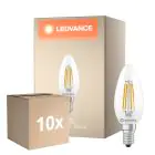 Fordelspakning 10x Ledvance Classic LED E14 Mignon Filament Klar 3.4W 470lm - 827 Ekstra Varm Hvit | Erstatter 40W