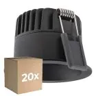 Fordelspakning 20x Ledvance LED spot Mørklight Aluminium svart 8W 680lm 36D - 930 varm hvit | Utskjæring 68mm - IP44 - beste fargegjengivelse - dimbar
