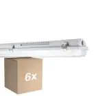 Fordelspakning 6x Ledvance LED Fuktighetstett Armatur MT Gen 3 IP65 | Egnet for 2x60cm LED Lysrør