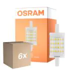 Fordelspakning 6x Osram LED R7s 78mm Klar 9.5W 1055lm - 827 Ekstra Varm Hvit | Dimbar - Erstatter 75W