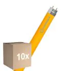 Fordelspakning 10x Ledvance LED Lysrør T8 Superior (EM/Mains) High Output 18W 2000lm - Gul | 120cm - Erstatter 36W