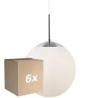 Fordelspakning 6x Nordlux Pendel lampe Cafe 30 E27 sølv - Glass | Max. 25W