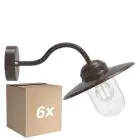 Fordelspakning 6x Nordlux Luxembourg Veggbelysning Metall og Glass Rusten | IP54 - Egnet for E27