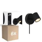 Fordelspakning 6x D'Lite Veggbelysning Trop Sandete Svart | Egnet Til 1x GU10
