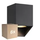 Fordelspakning 6x Nordlux Nico Veggbelysning Torget Aluminium Svart | Egnet for 1x GU10