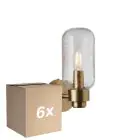 Fordelspakning 6x Nordlux Tutan Veggbelysning Glass Messing | Egnet for E14