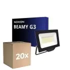 Fordelspakning 20x Noxion LED Flomlys Beamy G3.1 Svart 50W 5500lm 110D - 840 Kald Hvit | IP65 - Symmetrisk 