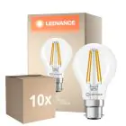 Fordelspakning 10x Ledvance Classic LED B22 Pære Filament Klar 5.9W 806lm - 827 Ekstra Varm Hvit | Erstatter 60W