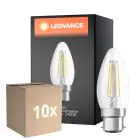 Fordelspakning 10x Ledvance Classic Performance LED Pære B22d Mignon filament klar 4W 470lm - 827 ekstra varm hvit | erstatter 40W