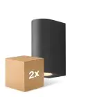 Fordelspakning 2x D'Lite Veggbelysning Vossem Svart Up & Down| IP54 - Egnet Til 2x GU10