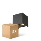 Fordelspakning 2x D'Lite Veggbelysning Elingen Svart Up & Down 4.9W 480lm - 830 Varm Hvit | IP65