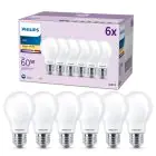 Fordelspakning 6x Philips Pære LED E27 Pære Matt 7W 806lm - 827 Ekstra Varm Hvit