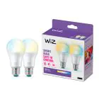 Dobbeltpakke 2x WiZ Smart LED E27 Pære Matt 8W 806lm | Beste Fargegjengivelse - Dimbar - Erstatter 60W