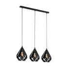 Eglo Pendel Lampe Carlton 5 Stål Svart | IP20 - Egnet for 3x E27 
