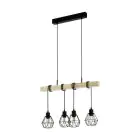 Eglo Pendel Lampe Townshend 5 Stål Tre Svart | IP20 - Egnet for 4x E27 
