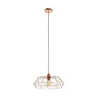 Eglo Pendel Lampe Carlton 2 Stål Kobber | IP20 - Egnet for 1x E27 