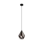 Eglo Pendel Lampe Carlton 1 Svart, Kobber | Egnet for E27