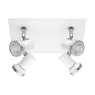 Eglo Taklampe Tamara 1 Stål Hvit Krom 4x2.8W 4x250lm - 830 Varm Hvit | IP44 - Inkl. 4x GU10