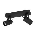 Eglo Taklampe Sorego Stål Svart 2x2.8W 2x250lm - 830 Varm Hvit | IP20 - Inkl. 2x GU10