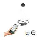 Eglo Pendel Lampe Lobinero-Z Aluminium Stål Svart 40W 6100lm - 830-865 Innstillbar Hvit | IP20 - Zigbee Dimbar