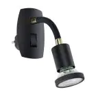 Eglo Veggbelysning Parrini Lamp med Stikkontakt Svart 4.5W 345lm - 830 Varm Hvit | IP20 - Inkl. 1x GU10
